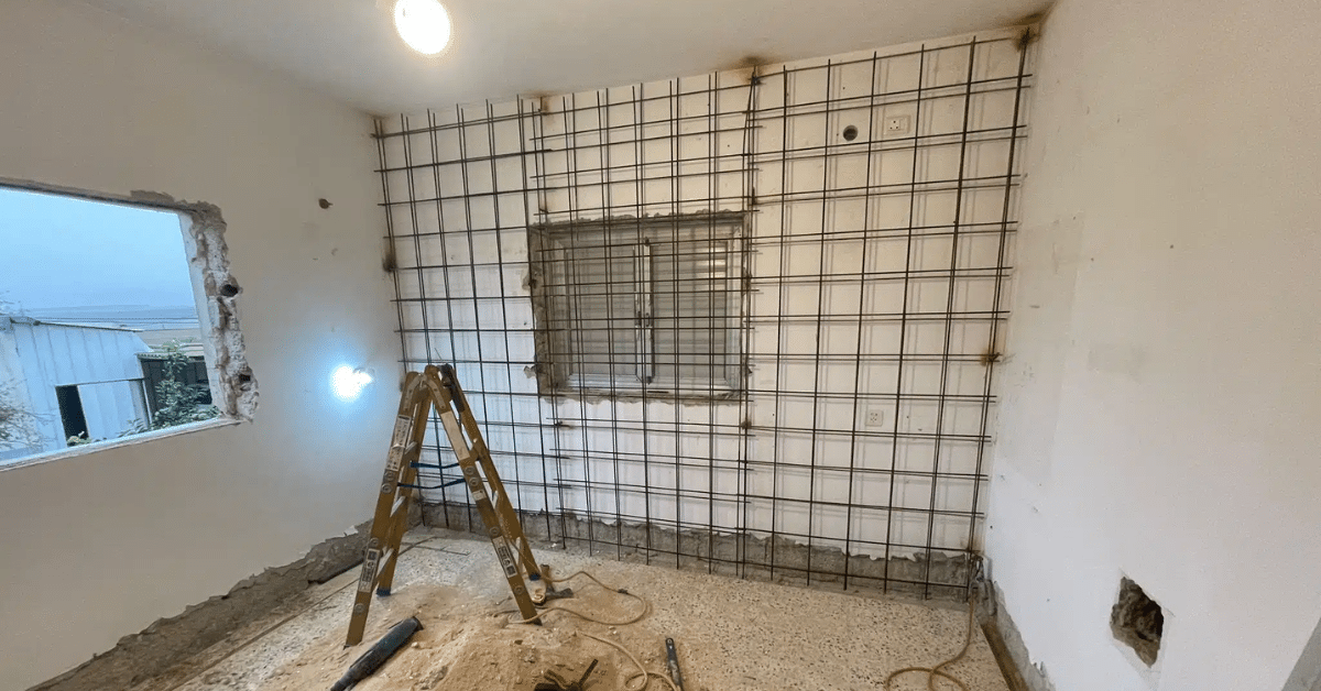 מיגון חדר בדירה קיימת בשיטת התזת בטון