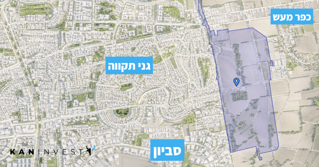 צילום מפה של האיזור בו יוקם פרויקט ״גני תקווה מזרח״