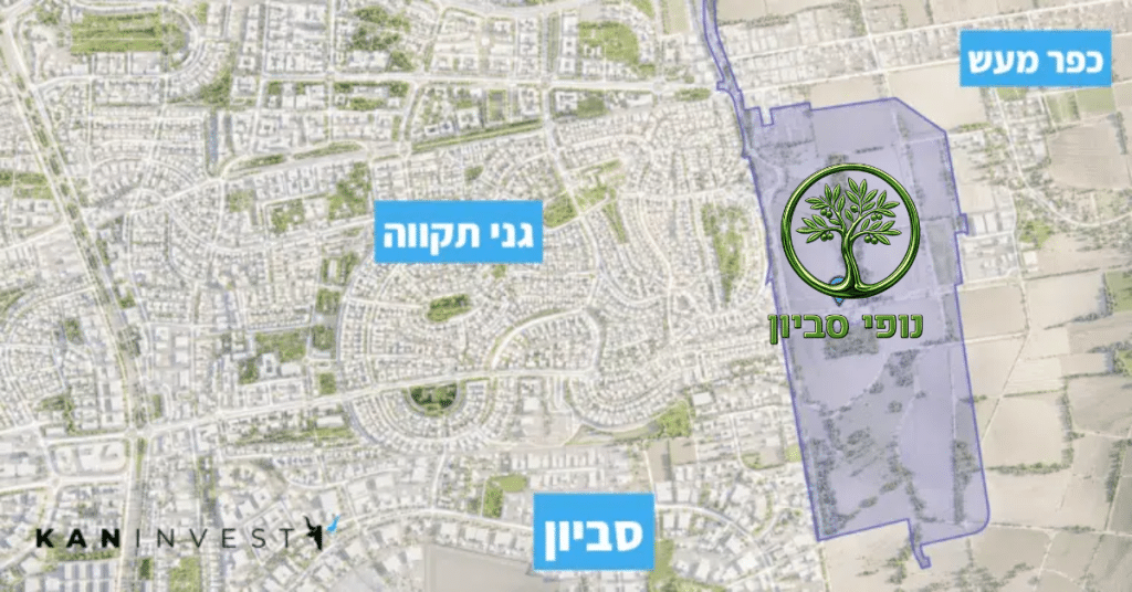 צילום מפה של האיזור בו יוקם פרויקט ״נופי סביון״